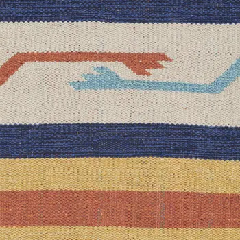 8' X 10' Ivory Southwestern Handmade Area Rug With Fringe