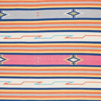 8' X 10' Ivory Southwestern Handmade Area Rug With Fringe