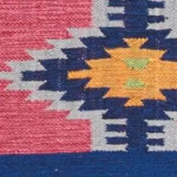 8' X 10' Gray and Red Southwestern Handmade Area Rug With Fringe