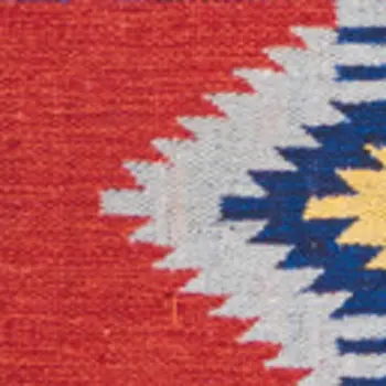 5' X 7' Beige and Red Southwestern Handmade Area Rug With Fringe