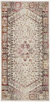2' X 4' Ivory Red And Orange Floral Distressed Area Rug