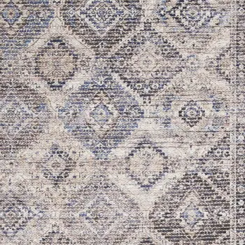 4' X 6' Ivory Red And Orange Geometric Distressed Area Rug