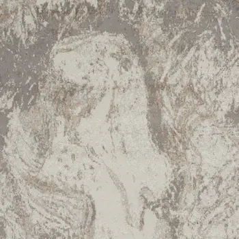 4' X 6' Ivory and Gray Abstract Non Skid Area Rug