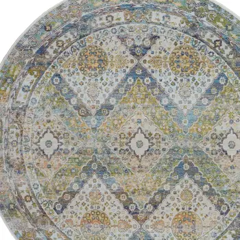 2' X 4' Ivory Gray and Orange Floral Distressed Non Skid Area Rug