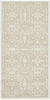 2' X 4' Beige and Ivory Floral Area Rug