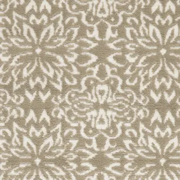 2' X 4' Taupe and Ivory Floral Area Rug