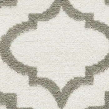 2' X 4' Ivory and Green Trellis Area Rug