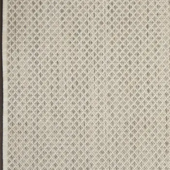 16' Ivory And Silver Geometric Indoor Outdoor Runner Rug