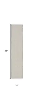 12' Ivory And Silver Geometric Indoor Outdoor Runner Rug
