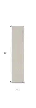 6' Ivory And Silver Geometric Indoor Outdoor Runner Rug