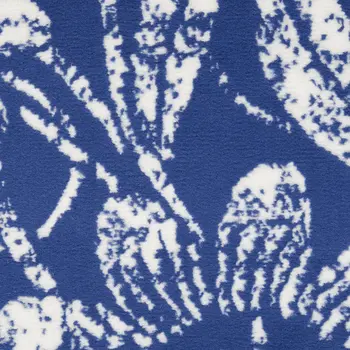 3' X 5' Navy Blue Ivory and Beige Floral Area Rug