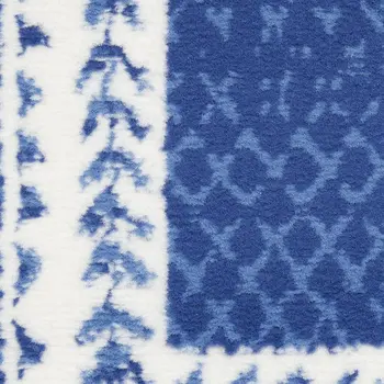 3' X 5' Ivory Blue and Gray Abstract Area Rug