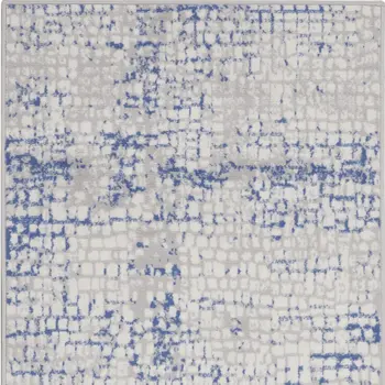3' X 5' Ivory Blue and Gray Abstract Area Rug