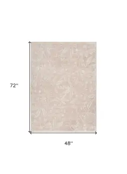 4' X 6' Pink and Ivory Floral Distressed Area Rug