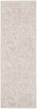 6' Pink and Ivory Floral Distressed Runner Rug