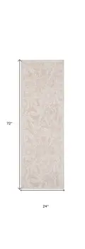 6' Pink and Ivory Floral Distressed Runner Rug