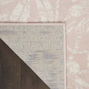 3' X 5' Pink and Ivory Floral Distressed Area Rug