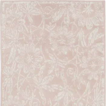 3' X 5' Pink and Ivory Floral Distressed Area Rug