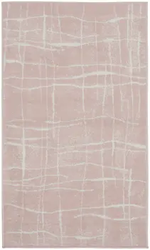 3' X 5' Pink and Ivory Abstract Geometric Area Rug