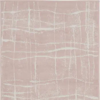 3' X 5' Pink and Ivory Abstract Geometric Area Rug