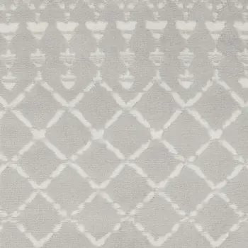 6' Gray and Ivory Geometric Runner Rug