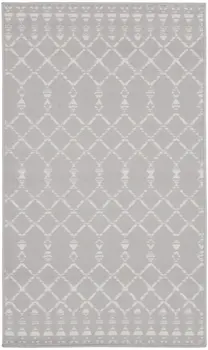 3' X 5' Gray and Ivory Geometric Area Rug
