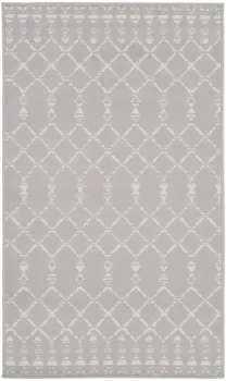 3' X 5' Gray and Ivory Geometric Area Rug