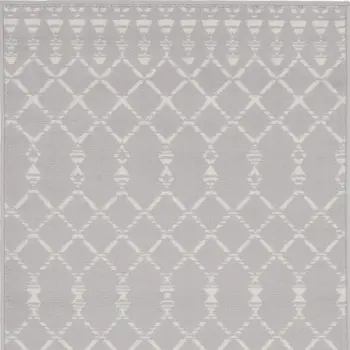3' X 5' Gray and Ivory Geometric Area Rug