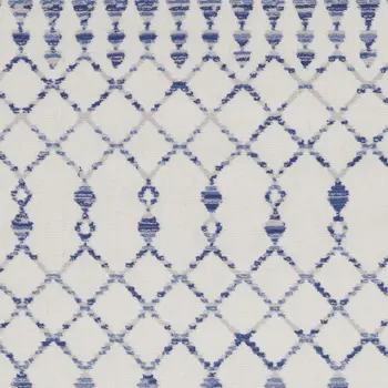 3' X 5' Ivory and Blue Geometric Area Rug