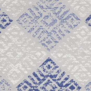 3' X 5' Beige Blue and Gray Geometric Area Rug