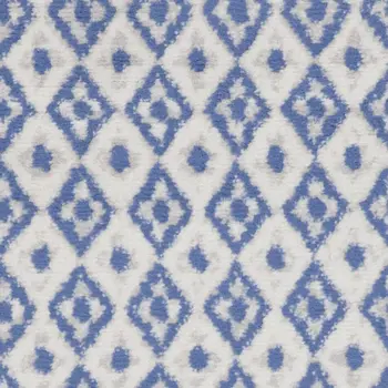 3' X 5' Ivory and Blue Geometric Distressed Area Rug
