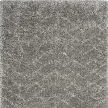 4' X 6' Gray Chevron Shag Area Rug