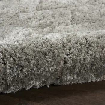 4' X 6' Gray Chevron Shag Area Rug