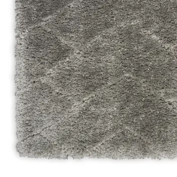 4' X 6' Gray Chevron Shag Area Rug