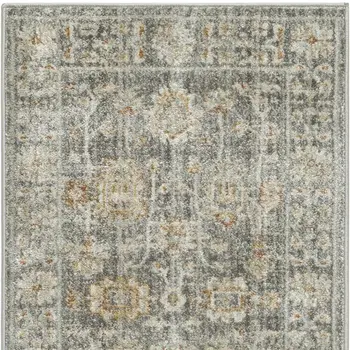12' Blue And Red Floral Distressed Runner Rug