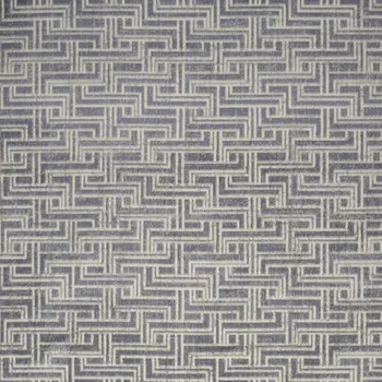 8' X 10' Blue Geometric Distressed Area Rug