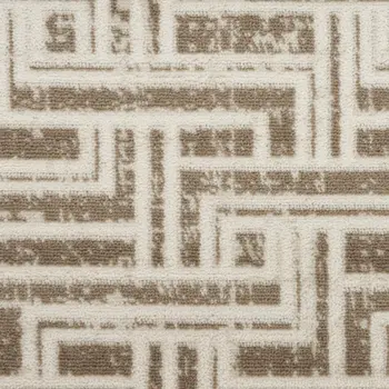 8' X 10' Brown Geometric Distressed Area Rug