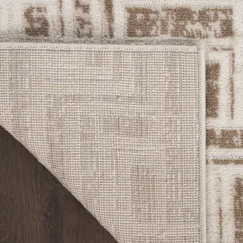 8' X 10' Brown Geometric Distressed Area Rug
