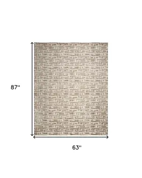 5' X 7' Brown Geometric Distressed Area Rug