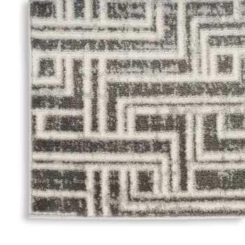 5' X 7' Gray Geometric Distressed Area Rug
