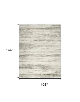 9' X 12' Cream Abstract Distressed Area Rug