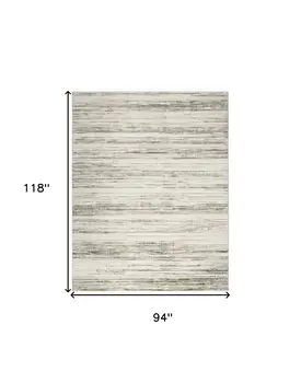 8' X 10' Cream Abstract Distressed Area Rug