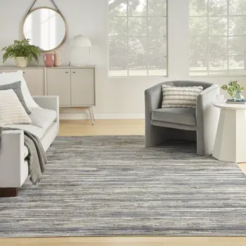 8' X 10' Cream Abstract Distressed Area Rug