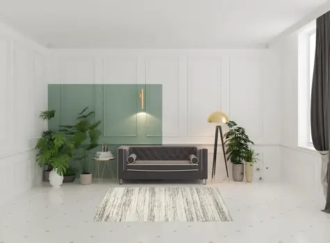 5' X 7' Cream Abstract Distressed Area Rug