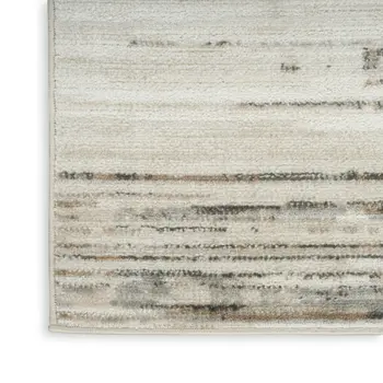 5' X 7' Cream Abstract Distressed Area Rug