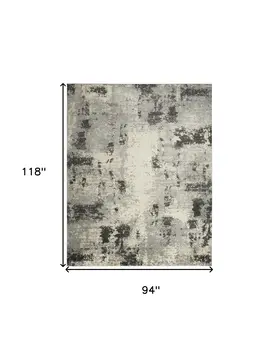 8' X 10' Cream Abstract Area Rug