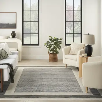 5' X 7' Gray Geometric Area Rug