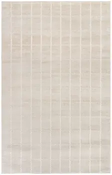 4' X 6' Cream Geometric Area Rug