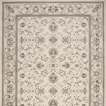 8' X 10' Cream Floral Distressed Area Rug