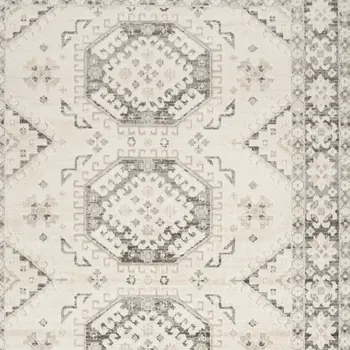 8' X 10' Gray Geometric Distressed Area Rug